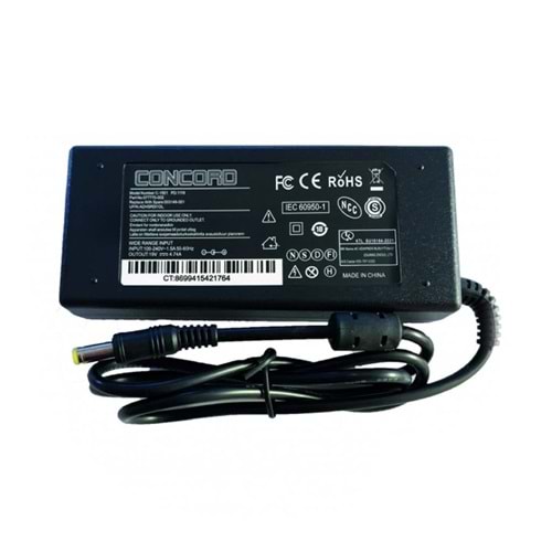 PdaTeknoloji Concord 19V Acer Notebook Şarj Adaptörü C-1501 - Siyah