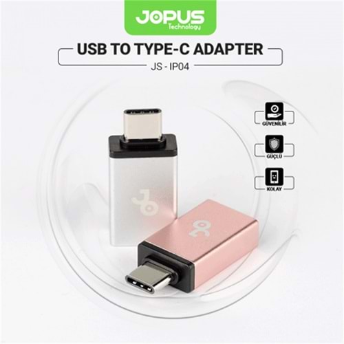 Jopus Usb To Type-C OTG Adapter -Gümüş- JO-IPO4