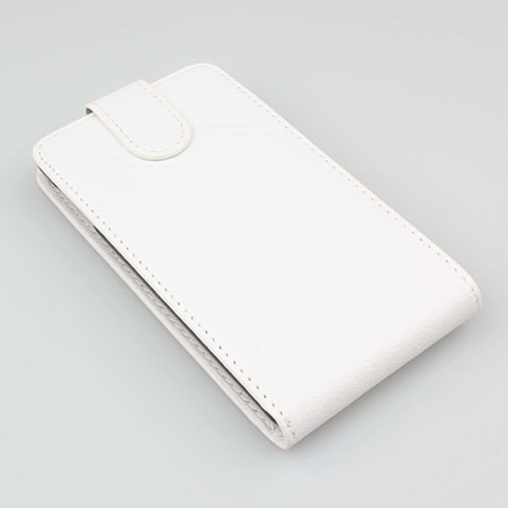 Nokia Lumia 720 Kapaklı Deri Kılıf - Beyaz
