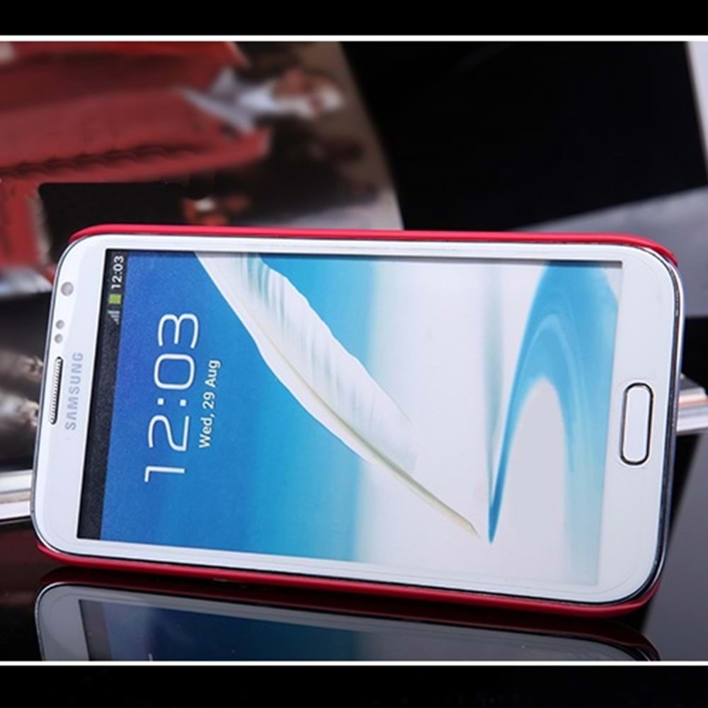 Samsung N7100 Galaxy Note 2 Nillkin Marka Sert Kauçuk Kılıf - Kırmızı
