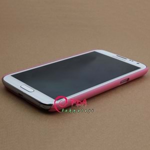 Samsung N7100 Galaxy Note 2 Kumlu Sert Kauçuk Kılıf - Pembe Renk
