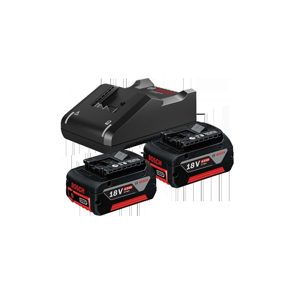 Bosch GAL 18V-40 Seti Yüksek Performanslı 2 x 4.0Ah Li-Ion Akü ve Hızlı Şarj Cihazı Setli Ürün 1600A032K9