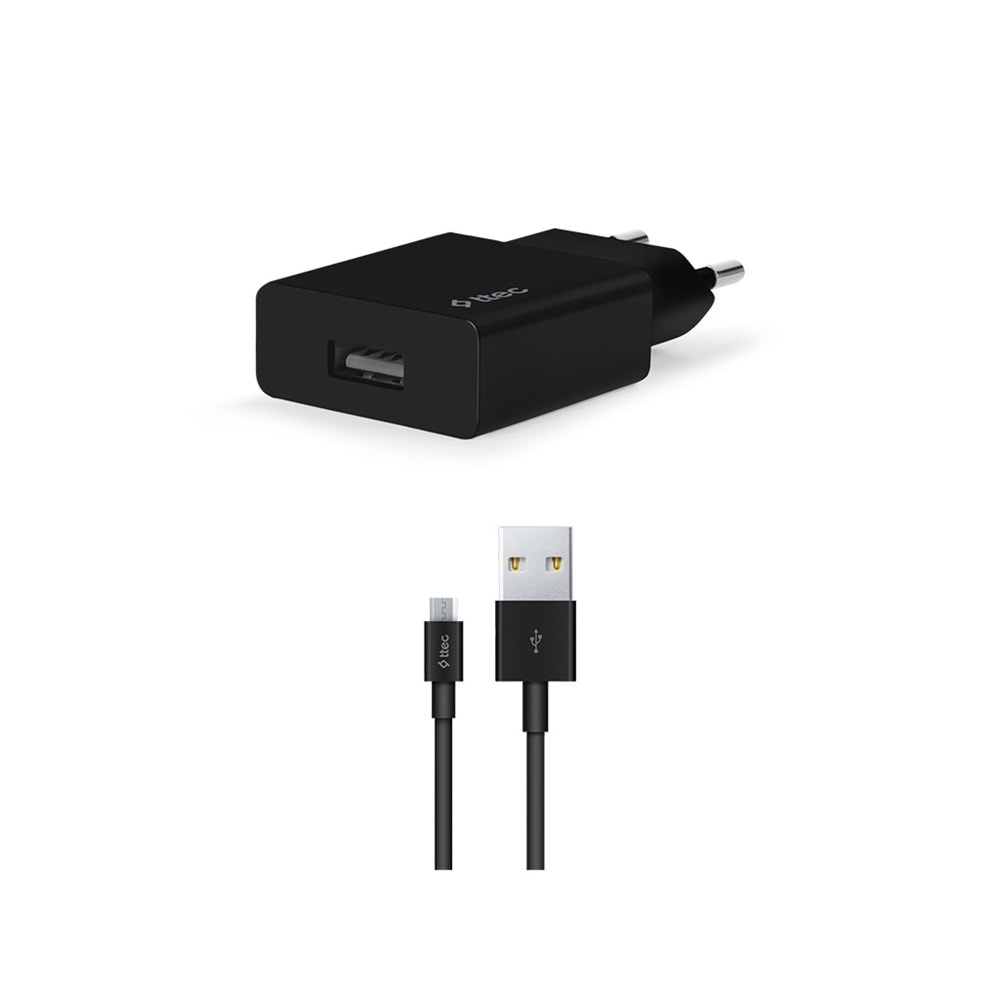 Ttec SmartCharger 2.1A Seyahat Şarj Aleti + Micro USB Kablo 2SCS20MS - Siyah