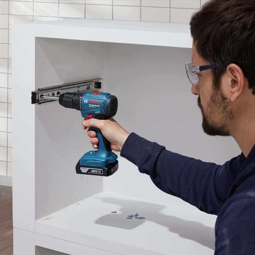 Bosch GSR 185-LI Akülü Delme Vidalama Makinesi (18 Volt, SOLO, Yumuşak/Sert Tork: 21/50 Nm)