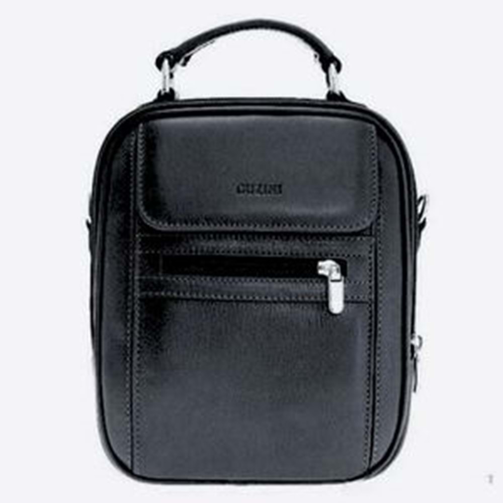 Guzini 588 Gerçek Deri Erkek El Çantası Siyah