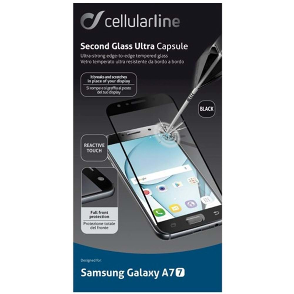 Cellular Line Samsung Galaxy A7 (2017) Second Glass Capsule Çerçeveli Koruyucu