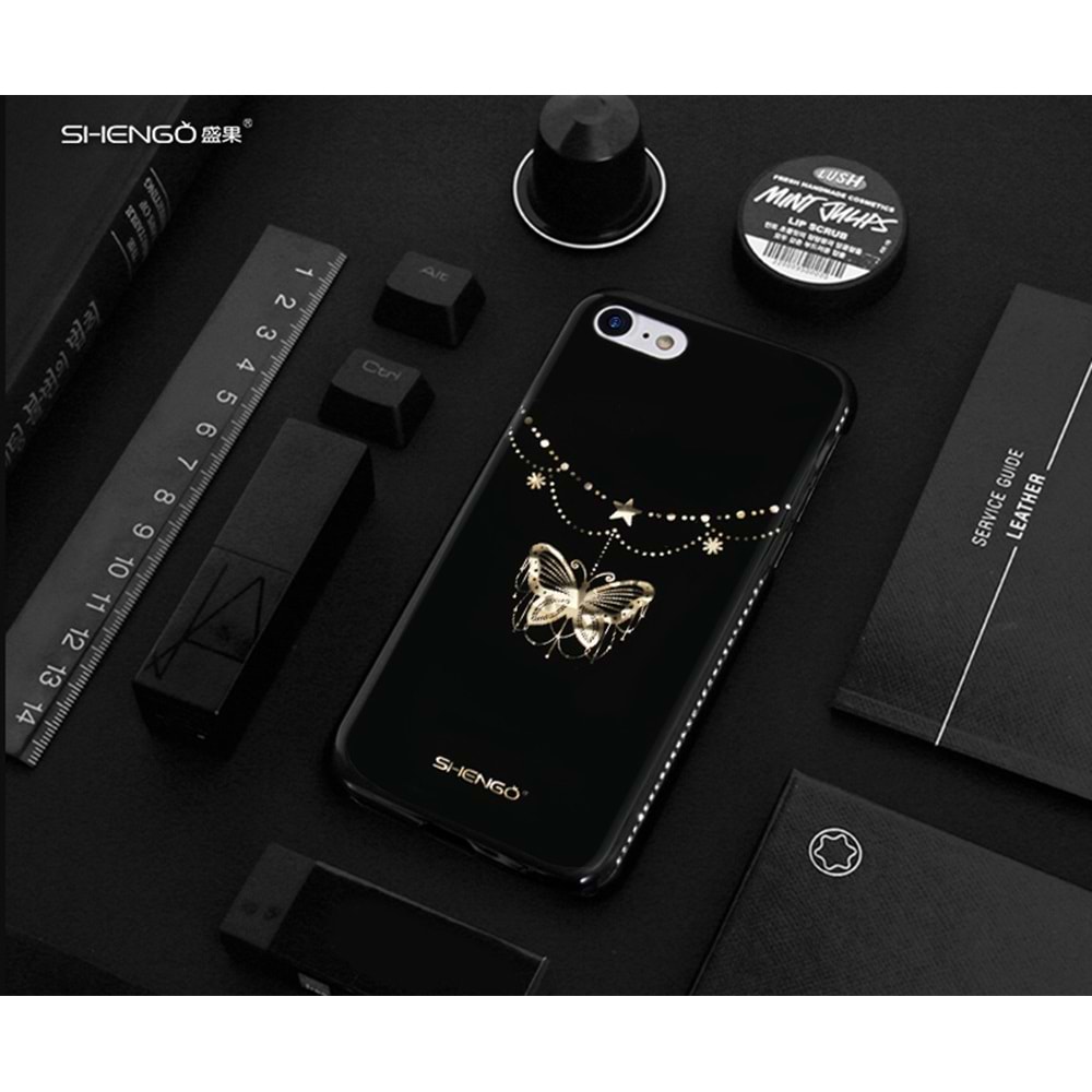 Shengo Apple iPhone 6S/6 Kılıf Kenarları Taşlı Silikon