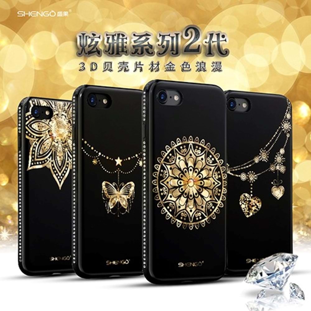 Shengo Apple iPhone 6S/6 Kılıf Kenarları Taşlı Silikon