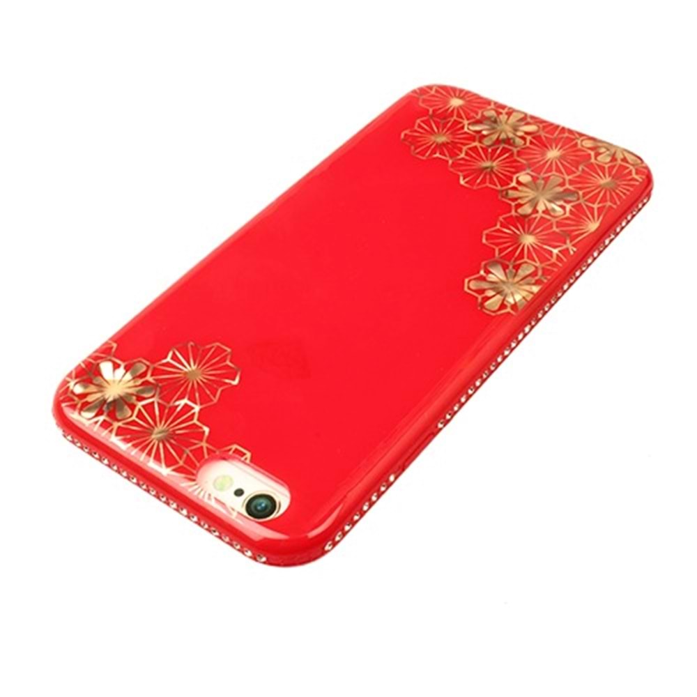 Shengo Apple iPhone 6S/6 Kılıf Kenarları Taşlı Silikon