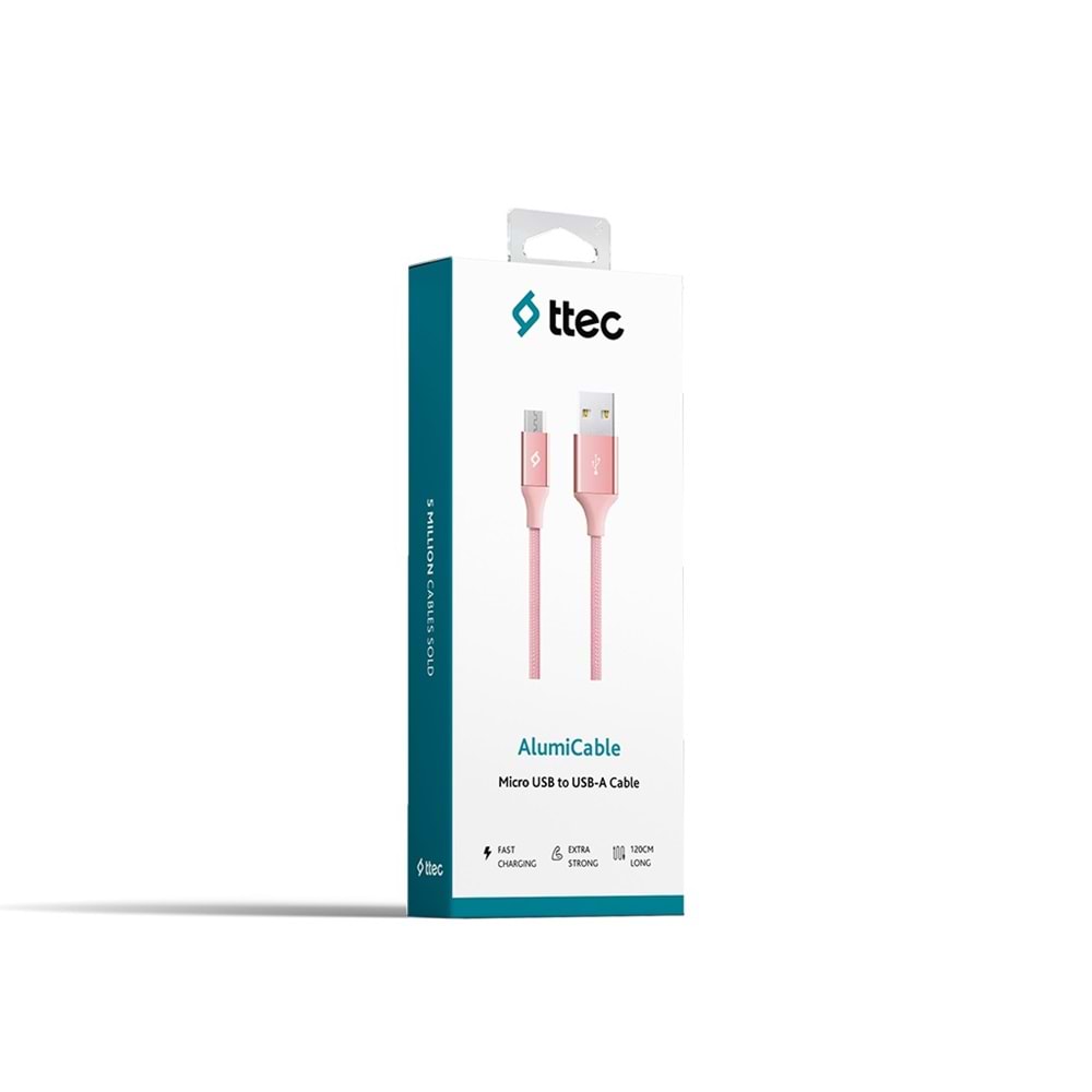 Ttec AlumiCable Micro USB Kablo Rose Gold 1.20 cm - 2DK11RA