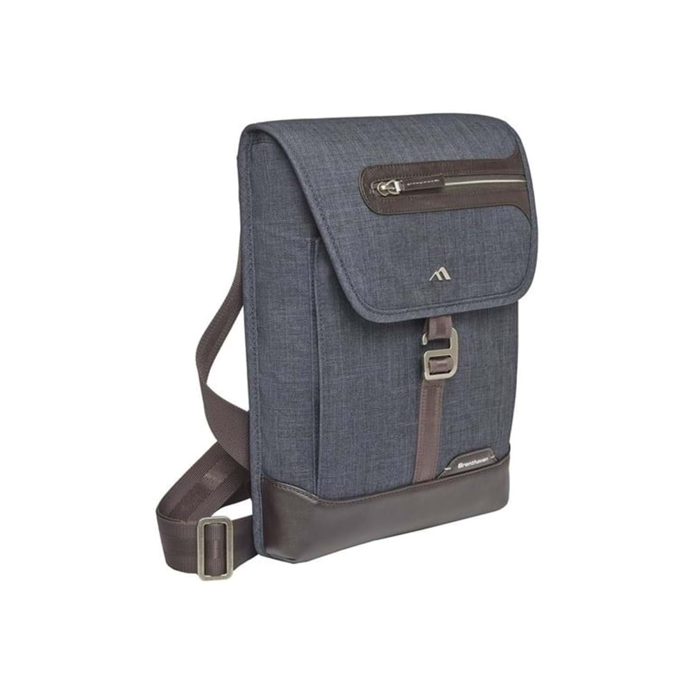 Brenthaven Collins Vertical Messenger - Indigo Chambray Dikey Notebook Çantası