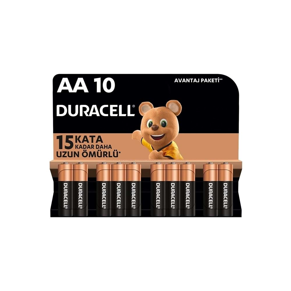 Duracell LR6/MN1500 Kalem Pil 1.5V ALKALINE 10'lu AA