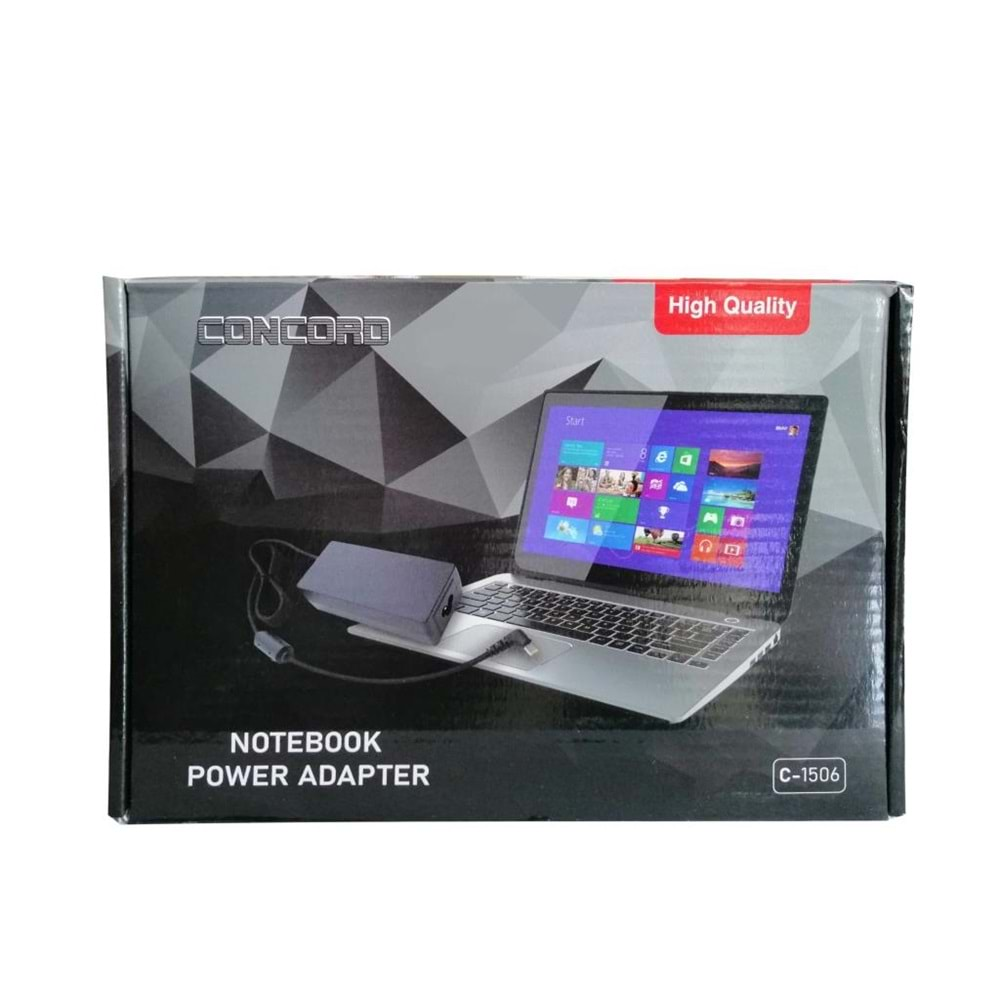 PdaTeknoloji Concord 20V Lenova Notebook Şarj Adaptörü C-1506 - Siyah