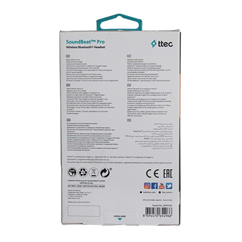 TTEC Soundbeat Pro Mıknatıslı Bluetooth Kulaklık Gri - 2KM113G