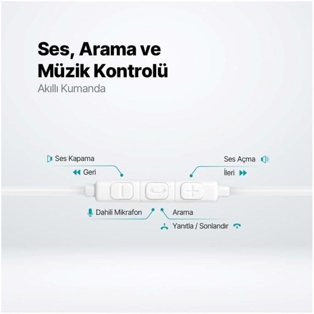 Ttec Rio 2 USB-C Stereo Mikrofonlu Kulakiçi Kulaklık Beyaz 2KMM14B