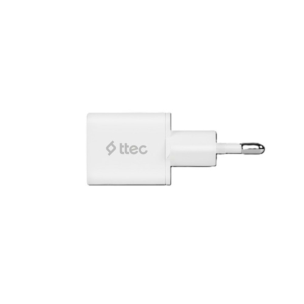 Ttec Smart Charger Pro PD 20W Şarj Aleti (Type-C Şarj Adaptörü + Type-C to Type-C Kablo) Beyaz-2SCP01CB