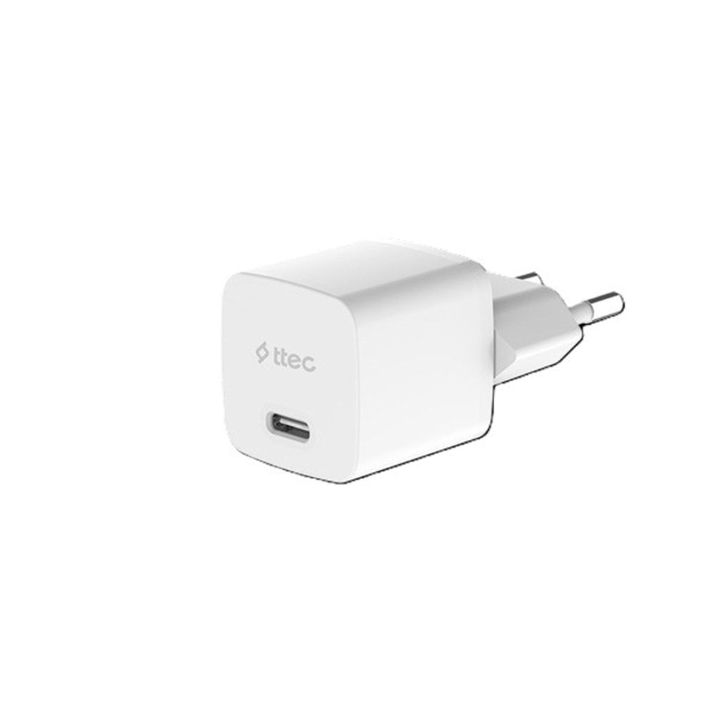 Ttec Smart Charger Pro PD 20W Şarj Aleti (Type-C Şarj Adaptörü + Type-C to Lightning Kablo) Beyaz-2SCP01LB