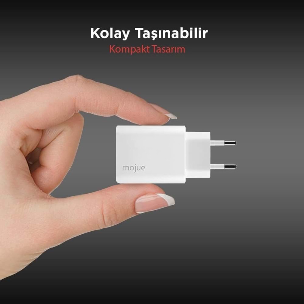 Mojue by Ttec MS13 Duo PD 32W Seyahat Hızlı Şarj Aleti USB-C+USB