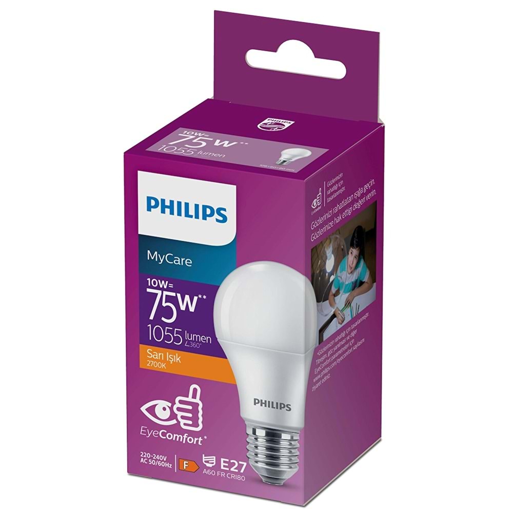 Philips LED 10W-75W Ampul 2700K Sarı Işık 9290023065