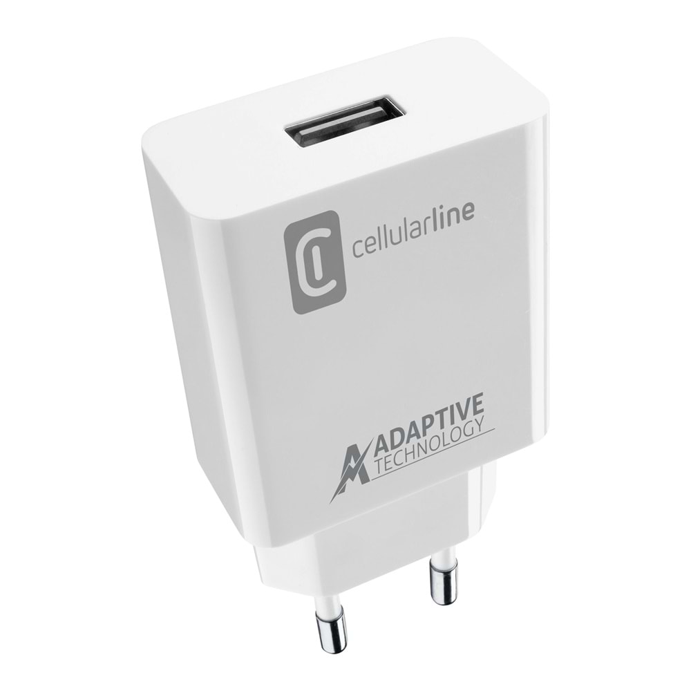 Cellularline 15W Hızlı Şarj Adaptörü + Type-C Kablo Beyaz