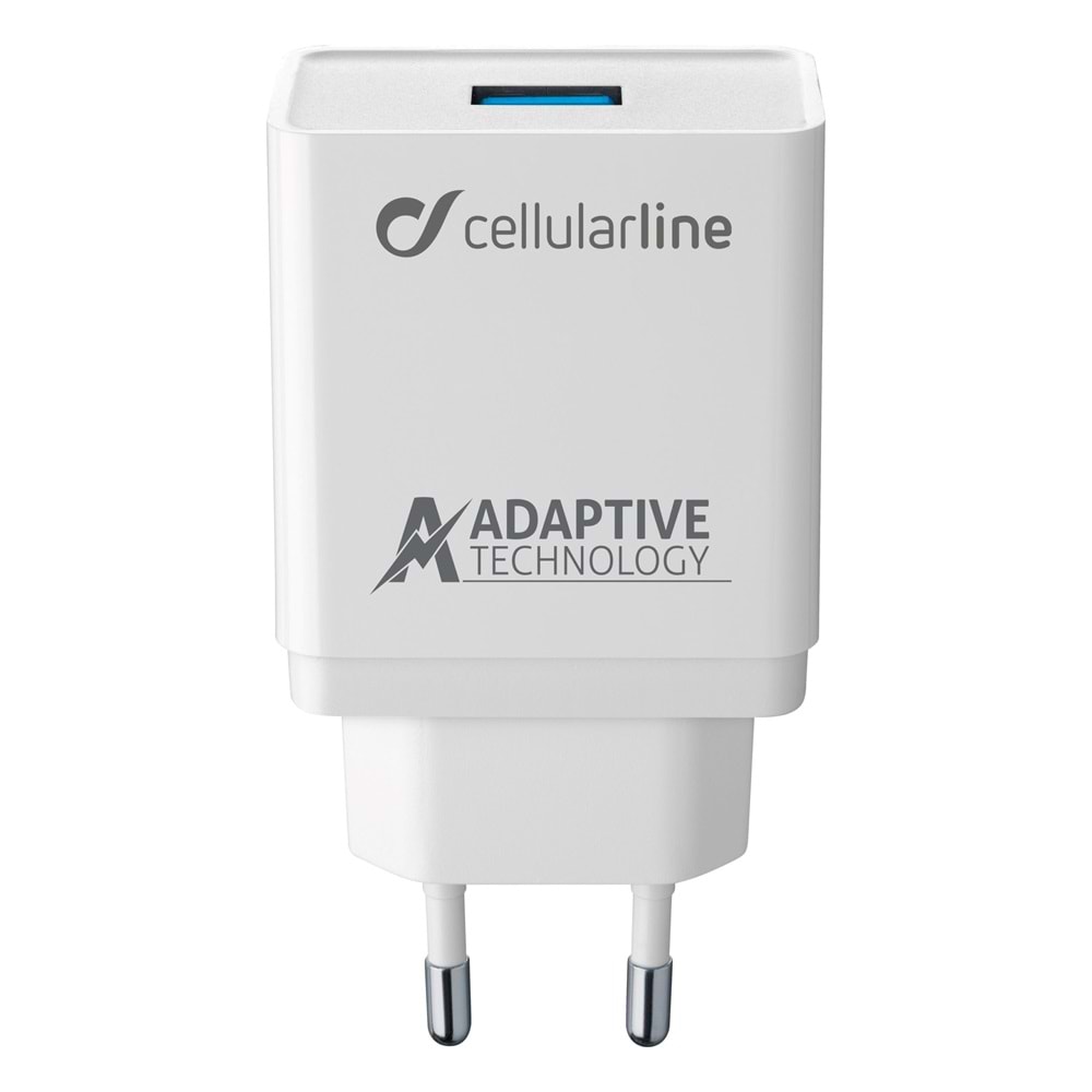 Cellularline 15W Hızlı Şarj Adaptörü + Type-C Kablo Beyaz