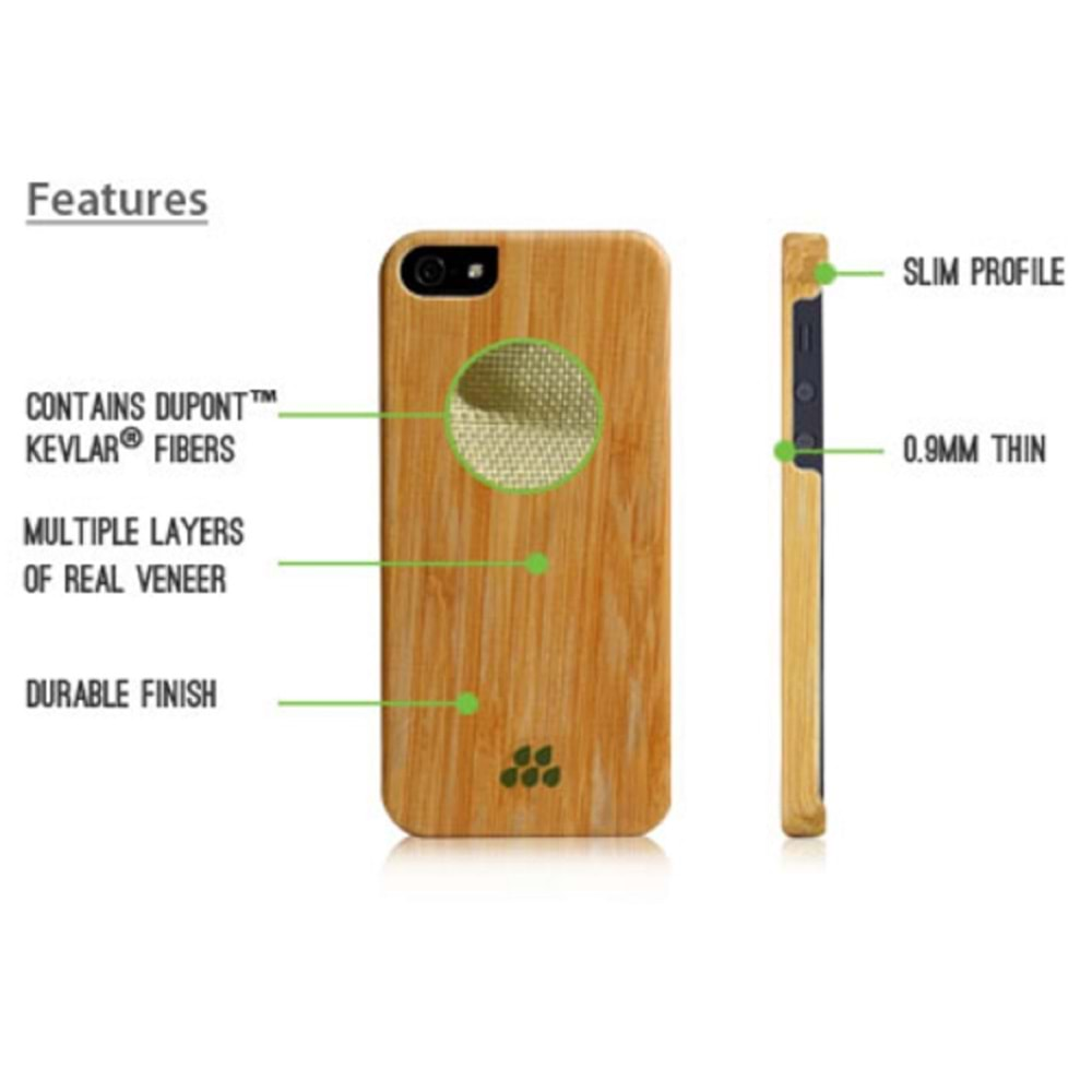 Evutec iPhone SE/5S/5 Wood S Kılıf Bamboo