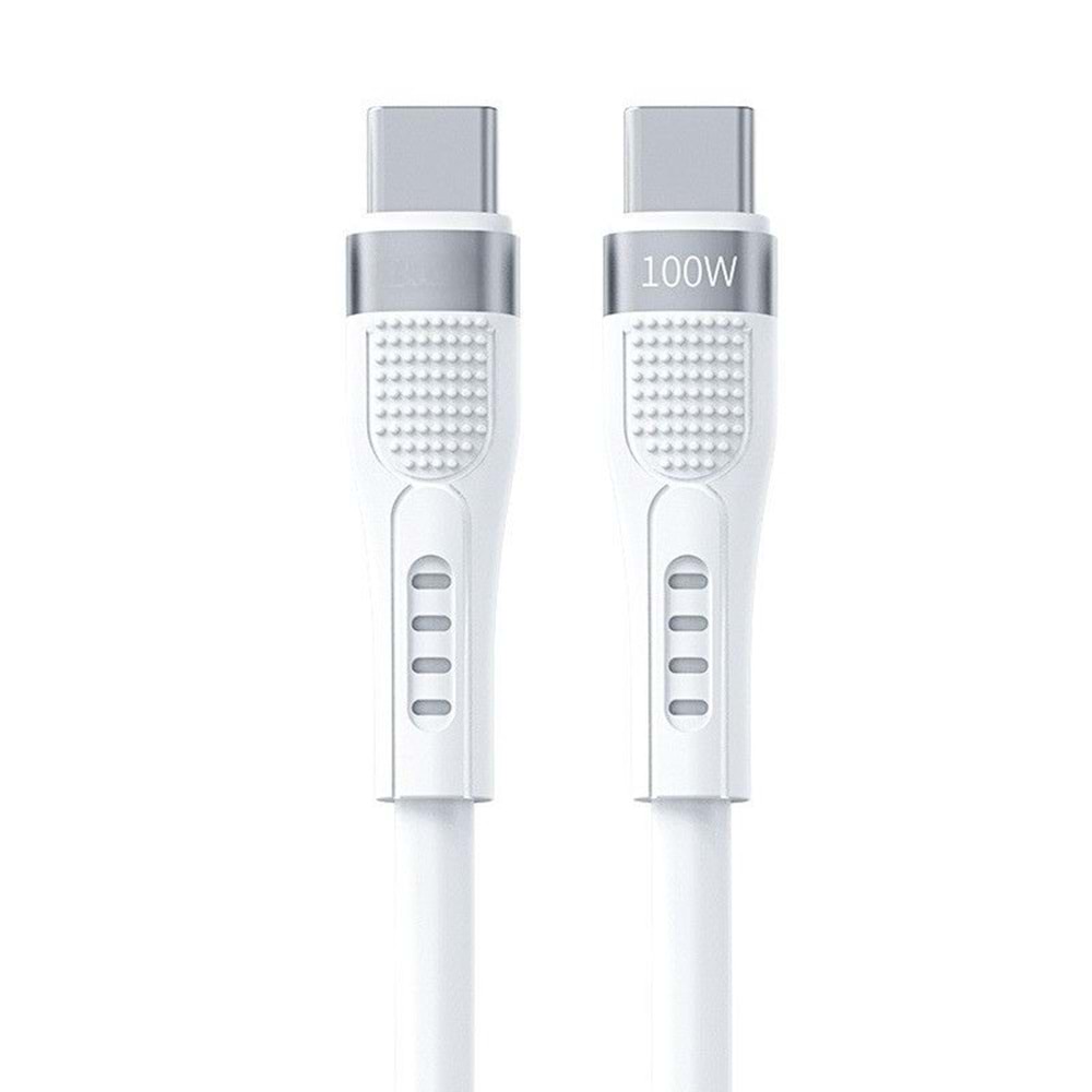 PDATeknoloji 100W Type-C to Type-C Hızlı Şarj ve Data Kablosu 1.3m Beyaz AZ-B03a