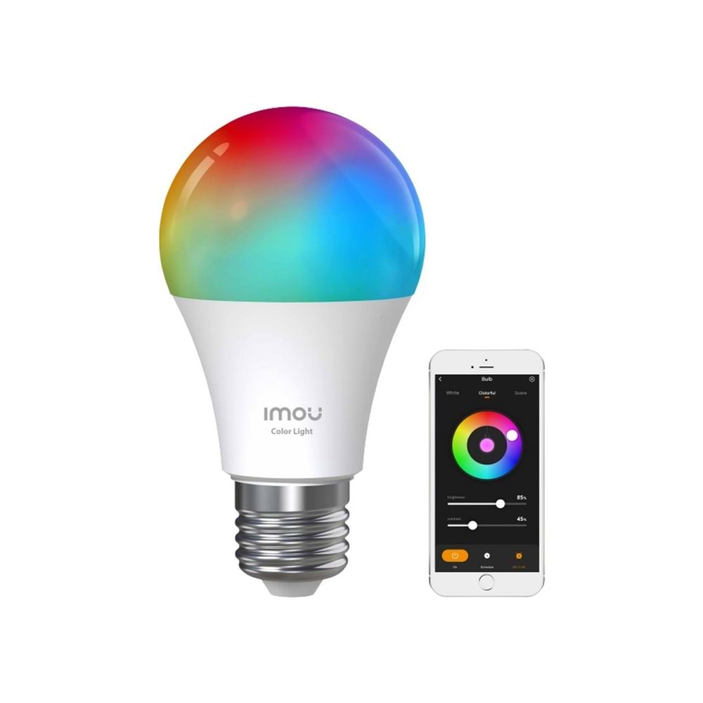 Imou Akıllı Çok Renkli LED WiFi Ampul Ayarlanabilir Işık,Programlama,Zamanlama E27 Duy (CL1B-5-E27)