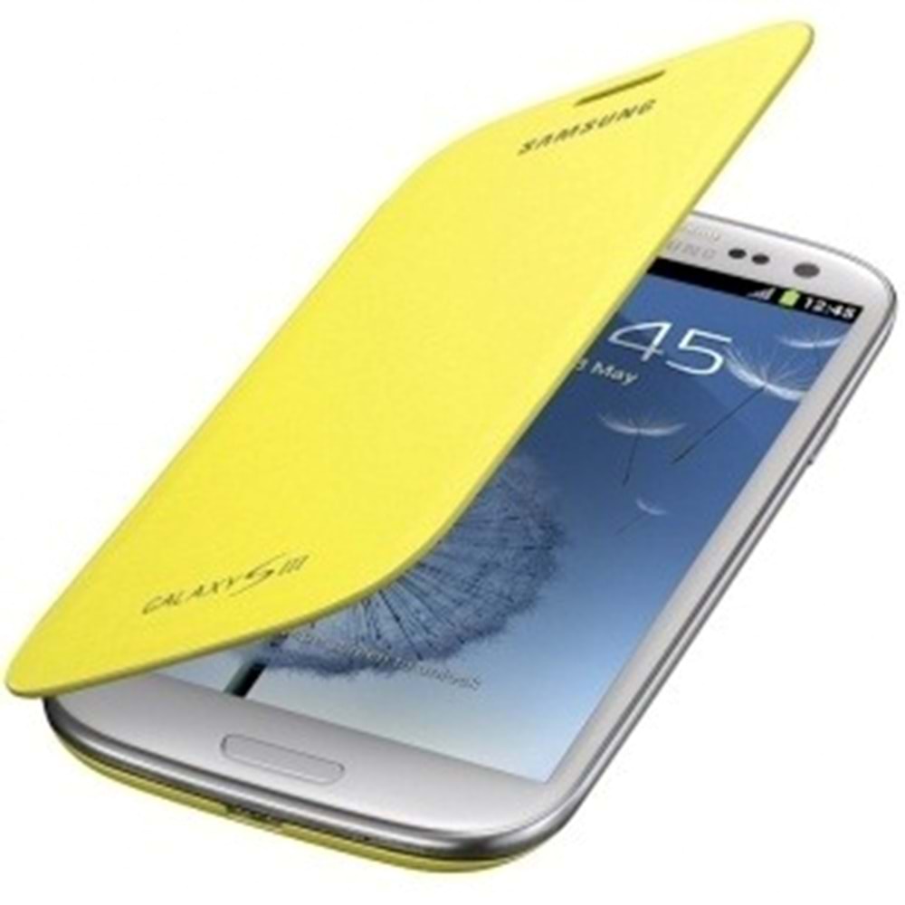 Samsung i9300 Galaxy S3 Orjinal Flip Cover Kılıf - EFC-1G6FYECSTD Sarı