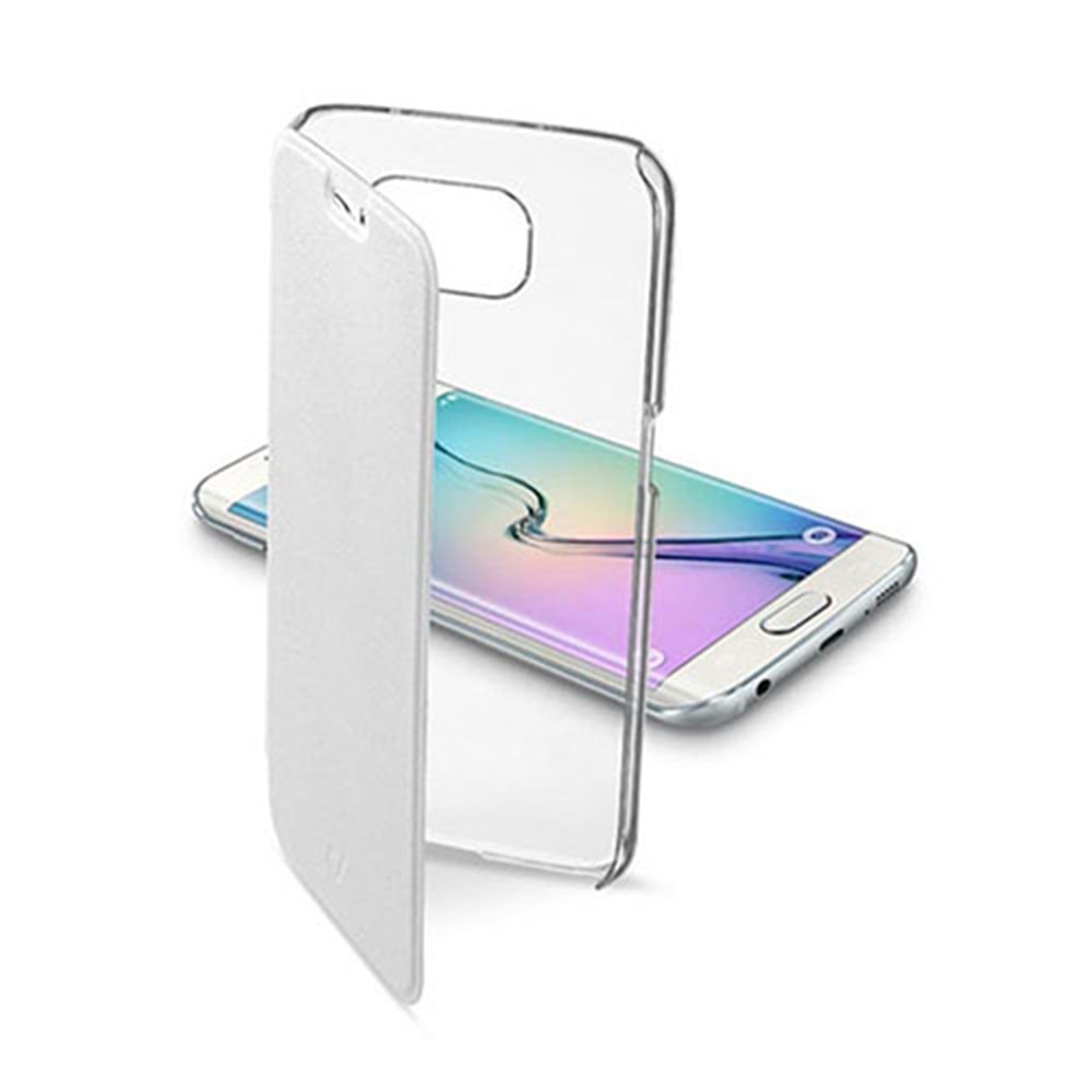 Galaxy S6 Edge Clear Book Kılıf - Beyaz CLEARBOOKGALS6EW