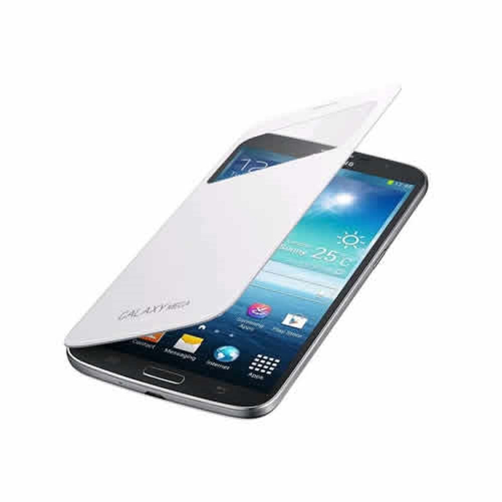 Samsung i9200 Galaxy Mega Orjinal S View Cover Kılıf - Beyaz EF-CI920BWEGWW