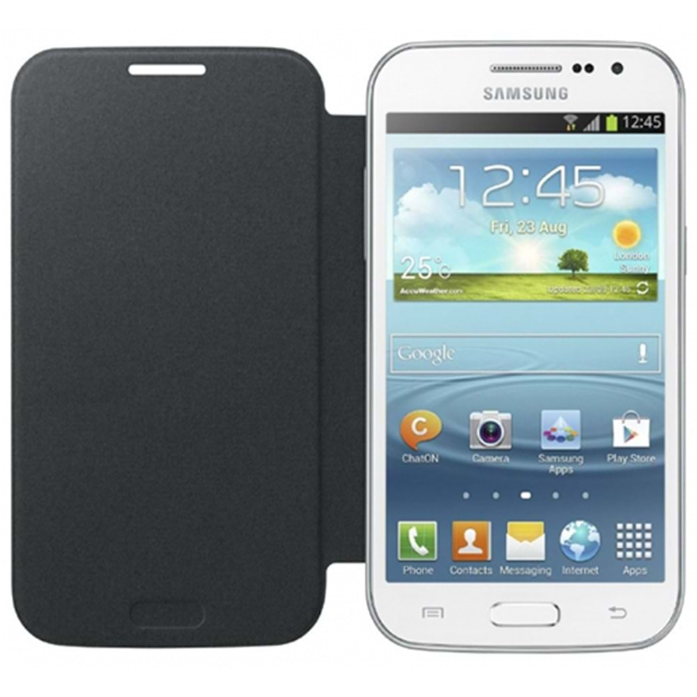 Samsung i8552 Galaxy Win Orjinal Flip Cover Kılıf Siyah EF-FI855BSEGWW