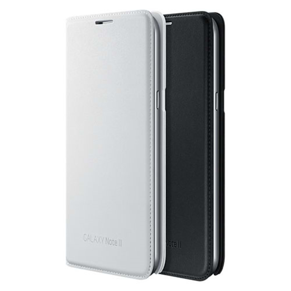 Samsung Galaxy Note 2 Kılıf Orjinal Flip Wallet - Siyah EF-NN710B