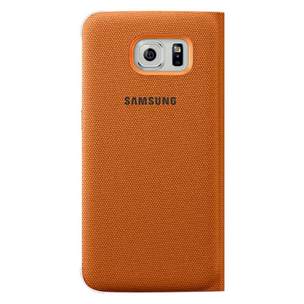 Samsung Galaxy S6 Flip Wallet (Tekstil) Orjinal Turuncu EF-WG920BOEGWW