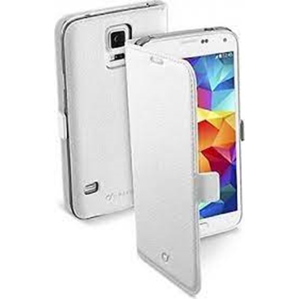 Cellular Line Samsung Galaxy S5 Book Essential Kapaklı Kılıf Beyaz - BOOKESSENGALS5W