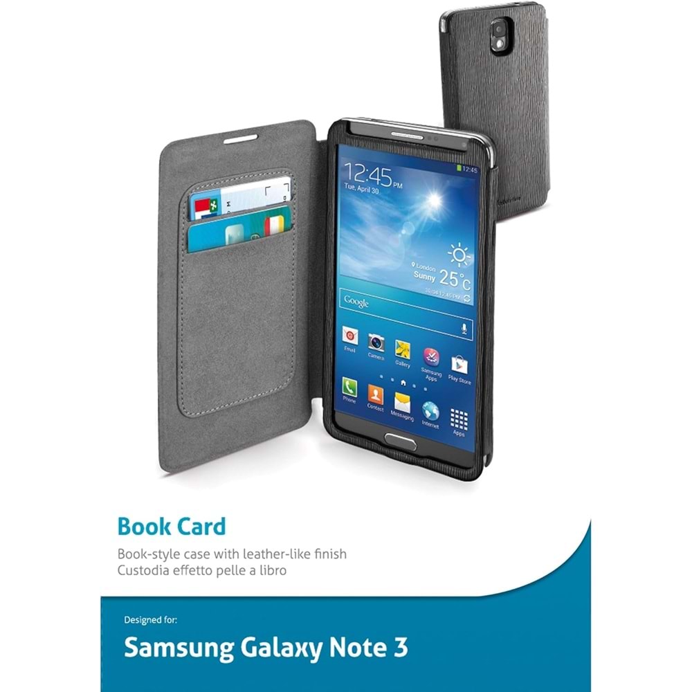 Samsung Galaxy Note 3 Book Card Kılıf - BOOKCARDNOTE3BK