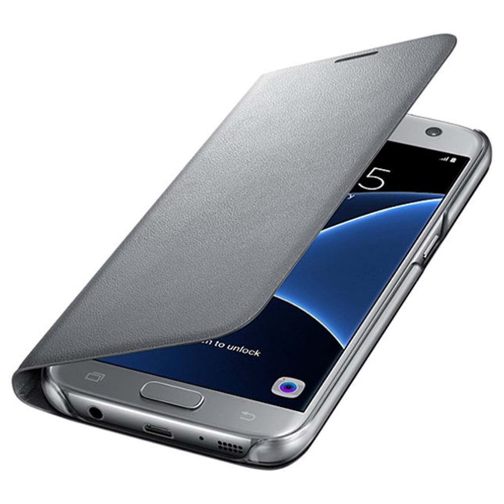 Samsung Galaxy S7 Led View Fonksiyonel Orjinal Kılıf - Gümüş EF-NG930PSEGWW(Outlet)