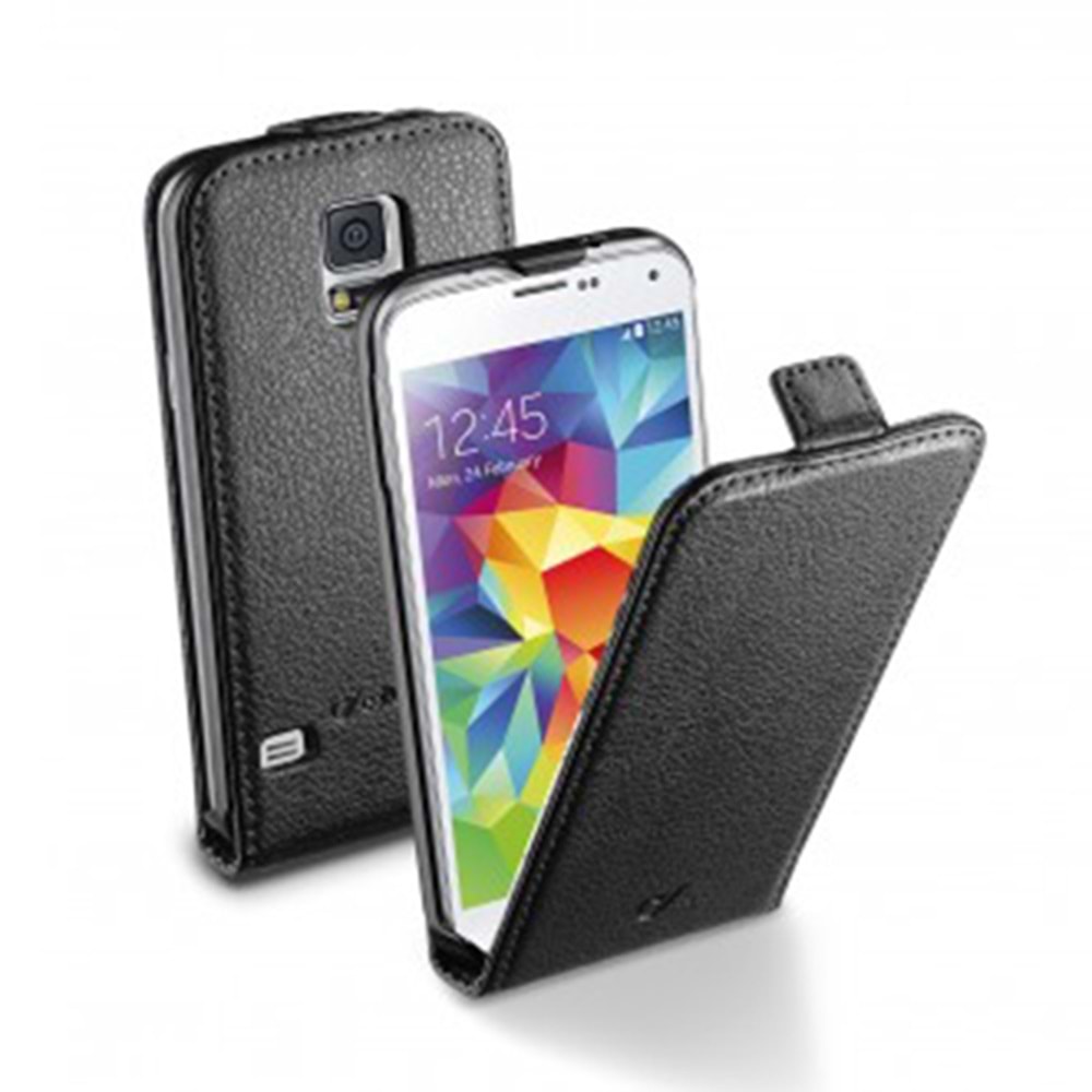 Cellular Line Samsung Galaxy S5 Flap Essential Deri Kılıf Siyah - FLAPESSENGALS5BK