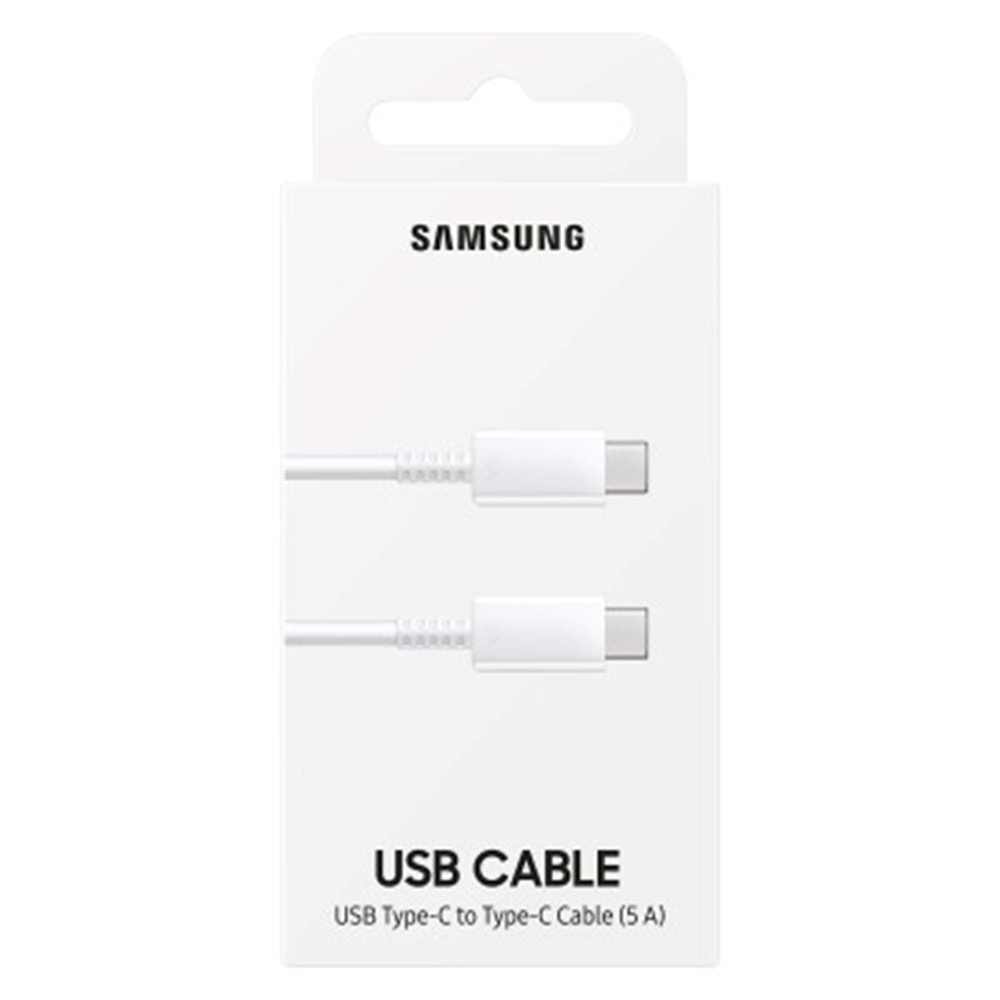 Samsung 5A 45W Type-C to Type-C Data ve Şarj Kablo 1m Beyaz EP-DN975BWEGWW (Samsung Türkiye Garantili)