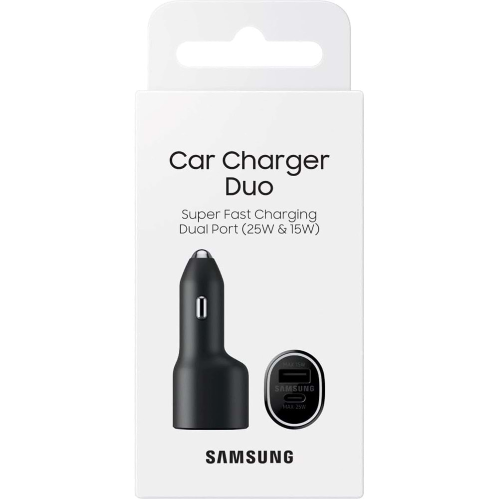 Samsung EPL4020N Hızlı Araç Şarj Aleti USB 25W Type-C 15W Siyah EP-L4020NBEGWW