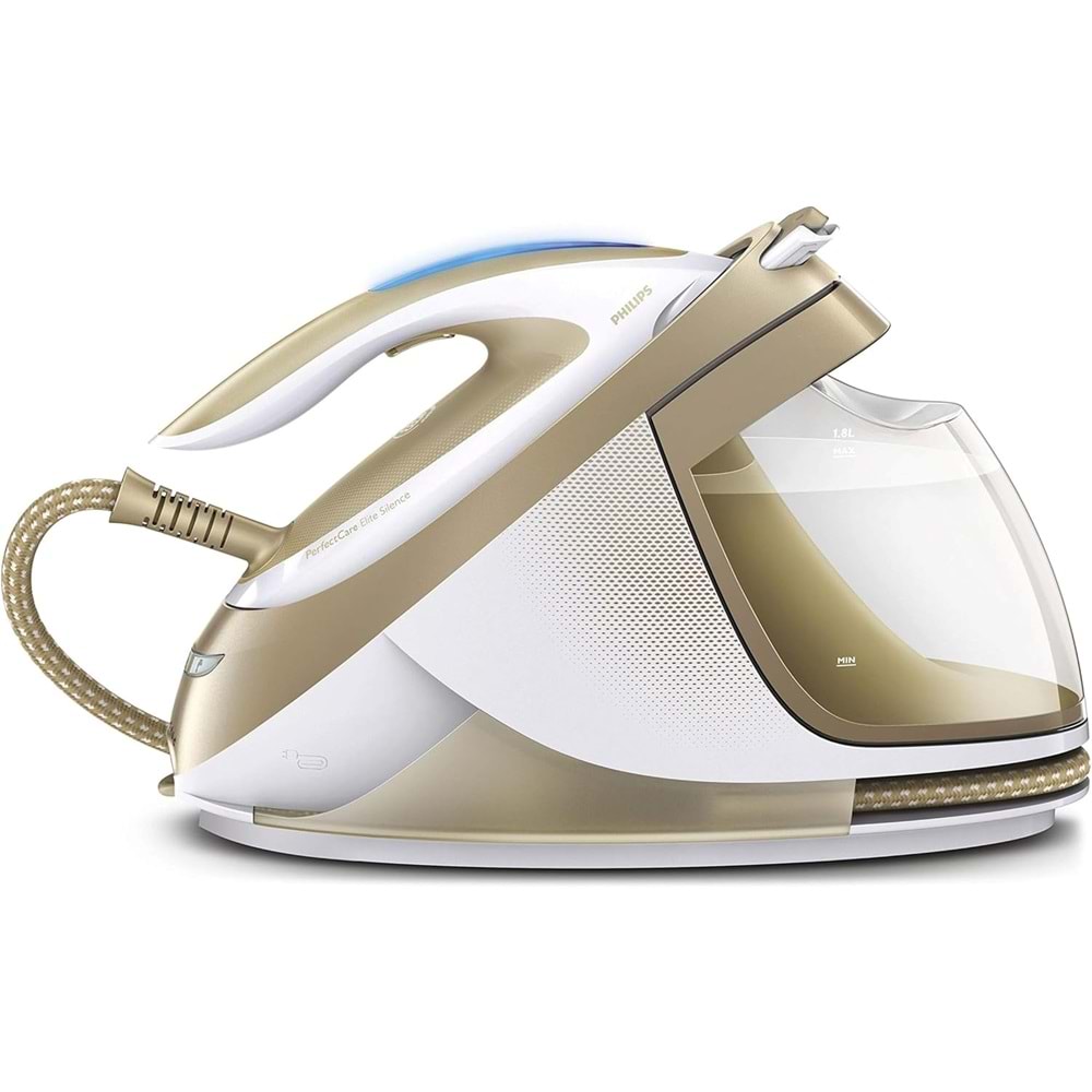 PHILIPS GC9642/60 Buhar Kazanlı Ütü, 1.8 L Su Haznesi Kapasitesi, Silent Steam Teknolojisi, 2400W, Altın