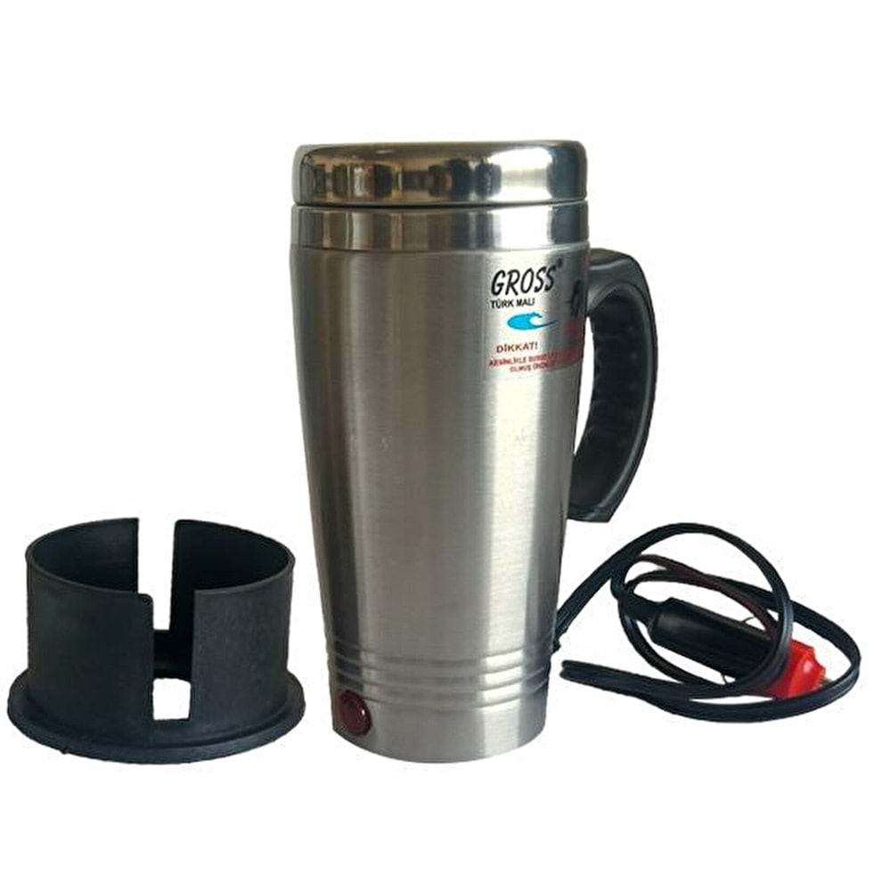Gross 12 Volt Araç Termosu 500 ML Krom Çelik