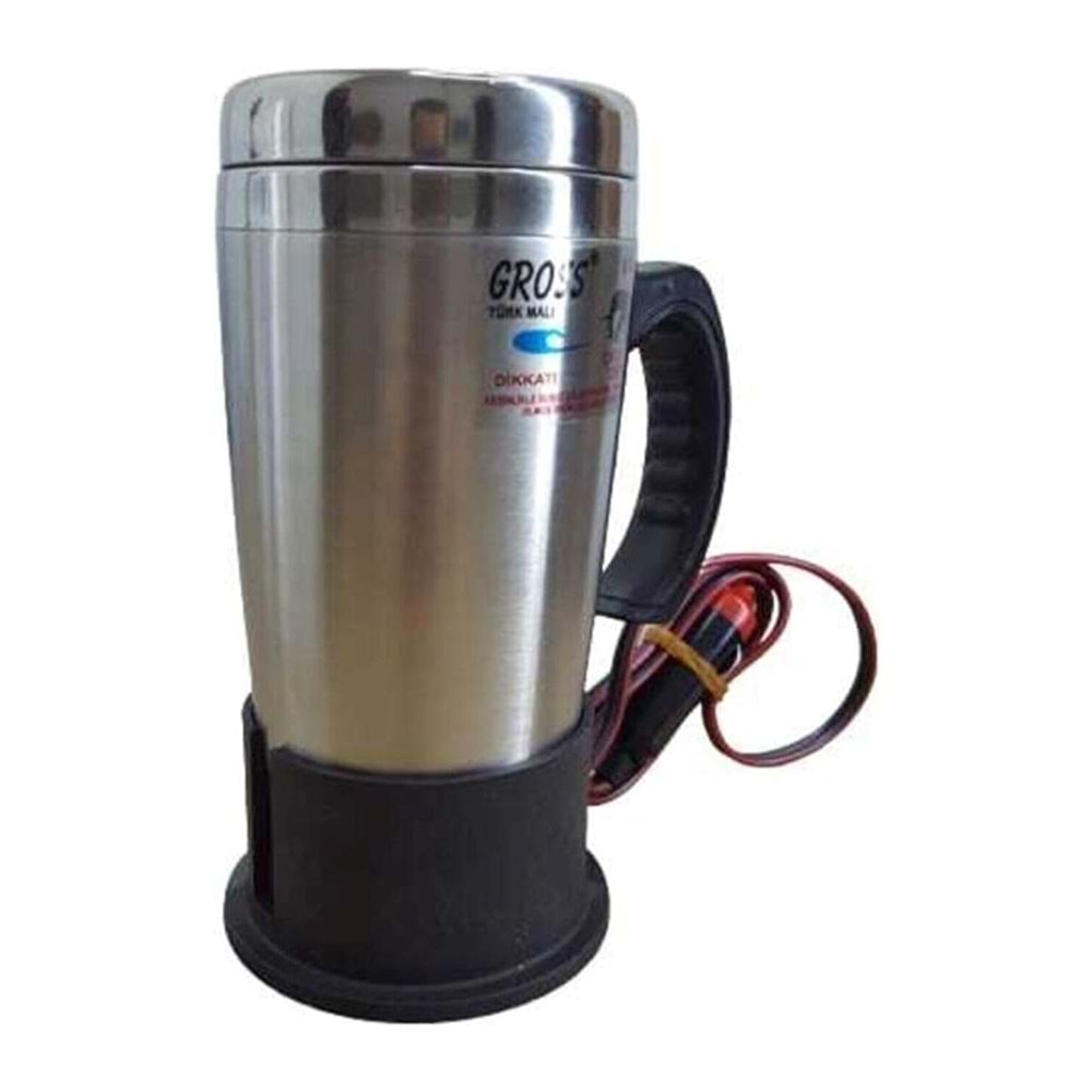 Gross 12 Volt Araç Termosu 500 ML Krom Çelik