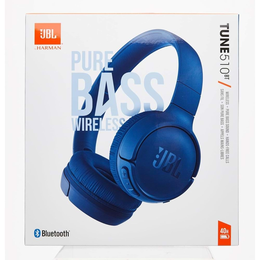 JBL TUNE 510BT Kablosuz Kulak Üstü Kulaklık - Mavi JBLT510BTBLUEU (Resmi Distribütör Garantili)