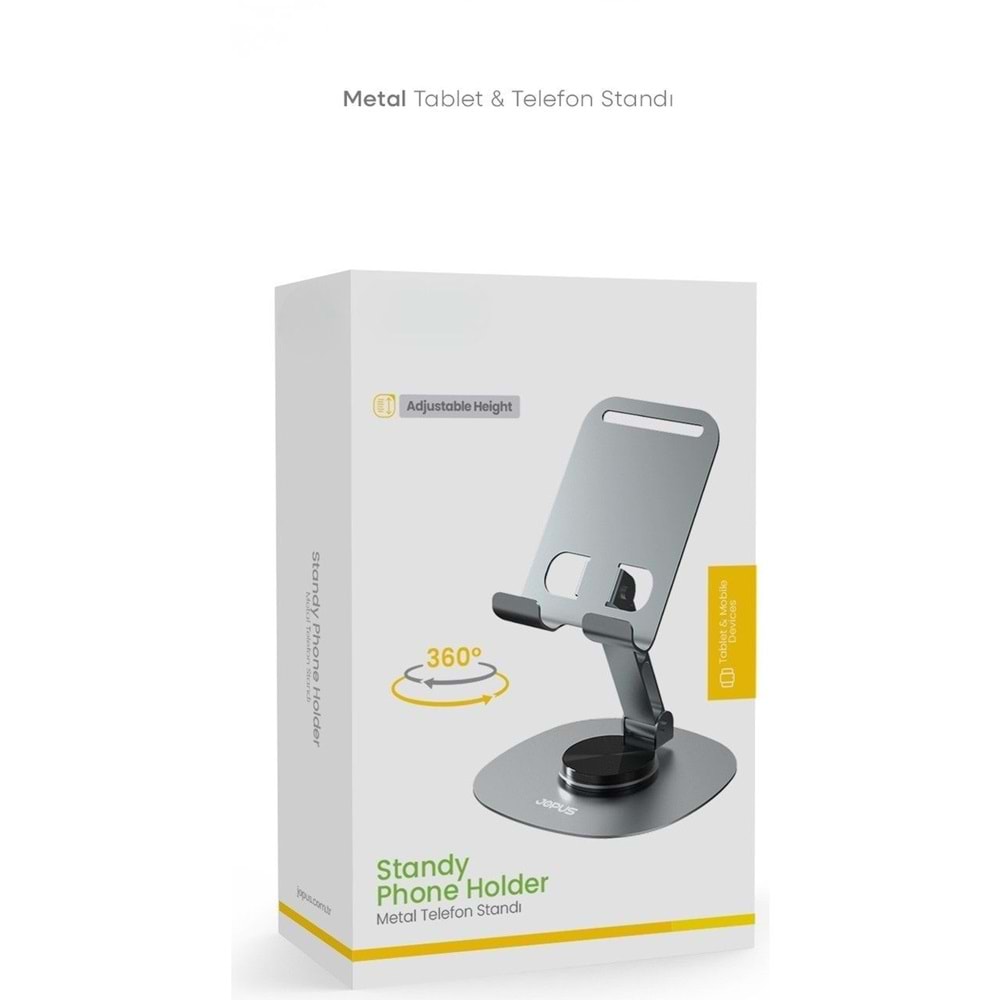 PDAteknoloji Metal 360 Dönebilen Ayarlanabilir Telefon ve Tablet Tutucu Masa Üstü Standı Standart M-360
