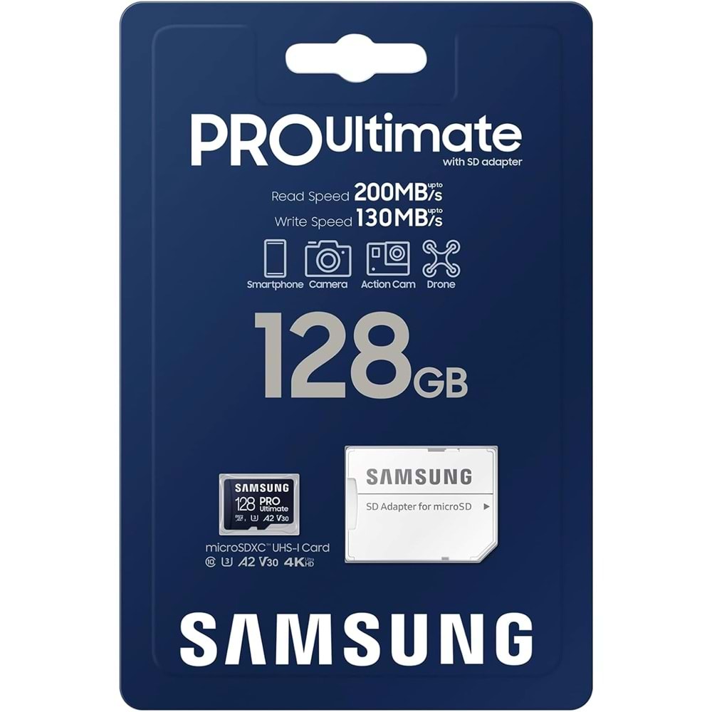 Samsung Adaptörlü 128 GB PRO Ultimate microSD MBMY128SA
