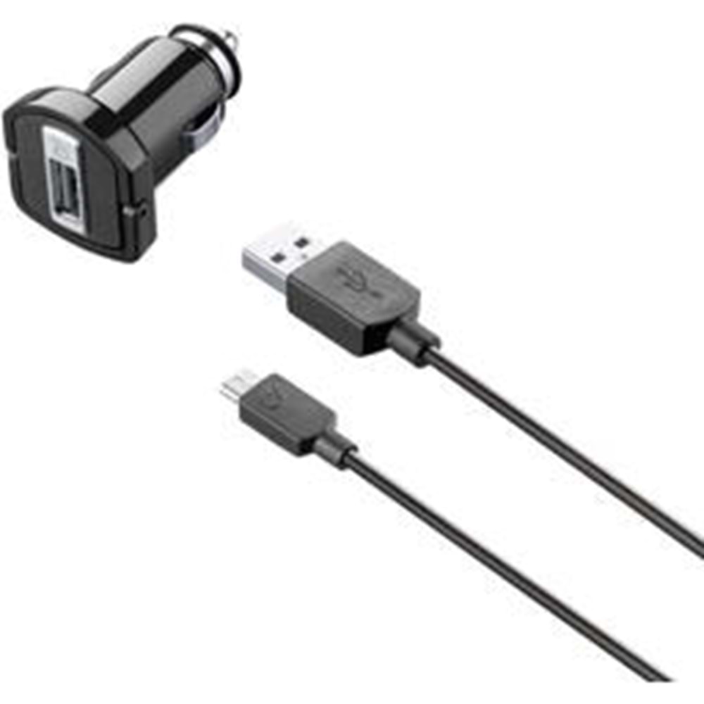 Cellular Line USB Car Charger 1A + Micro Usb Kablo 1m(BU ÜRÜN OUTLETTİR,KUTUSU YIPRANMIŞTIR)