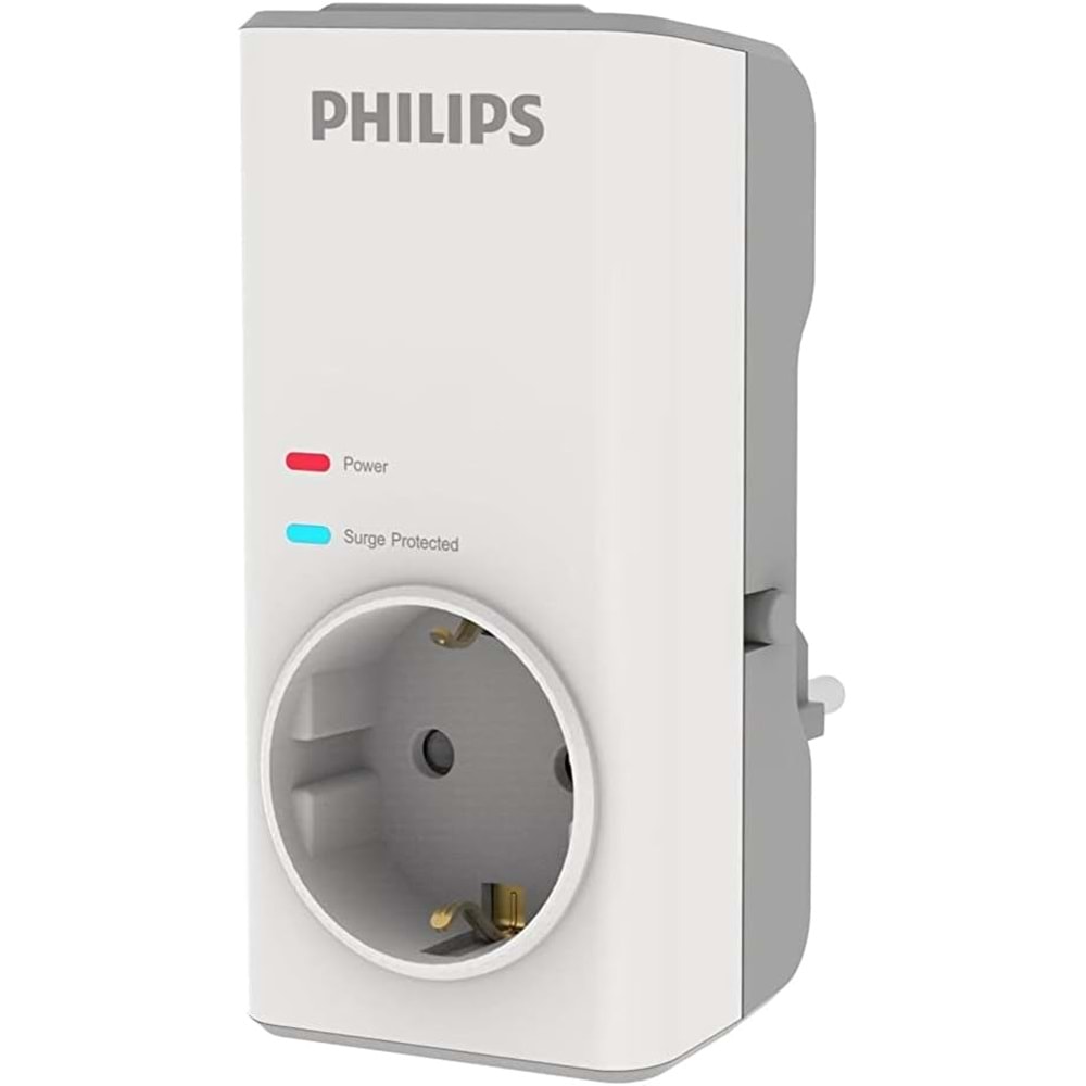 OUTLET Philips CHP7010W Tekli Akım Koruma Priz, 1140J, Beyaz OUTLET