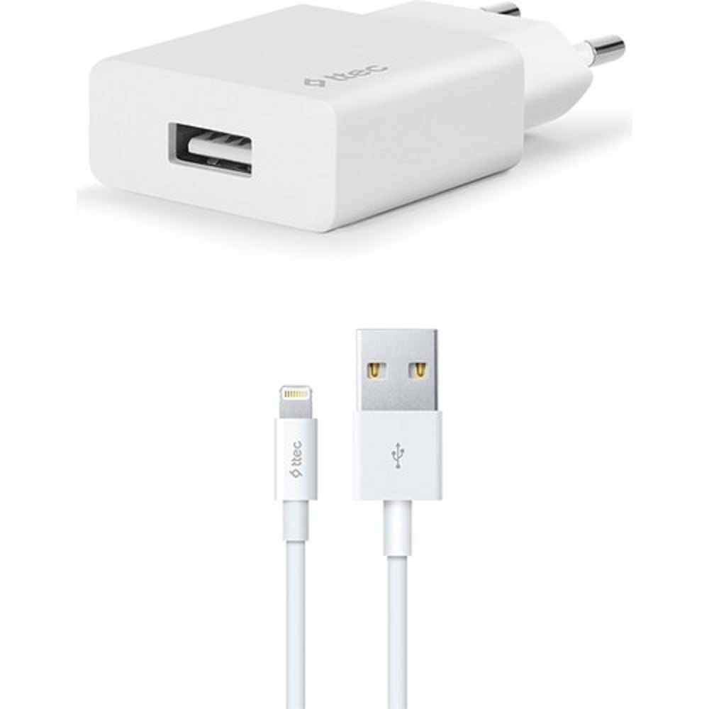 Ttec Smartcharger Seyahat Şarj Aleti 2.1A + Lightning Kablo Beyaz - 2SCS20LB (BU ÜRÜN OUTLETTİR)