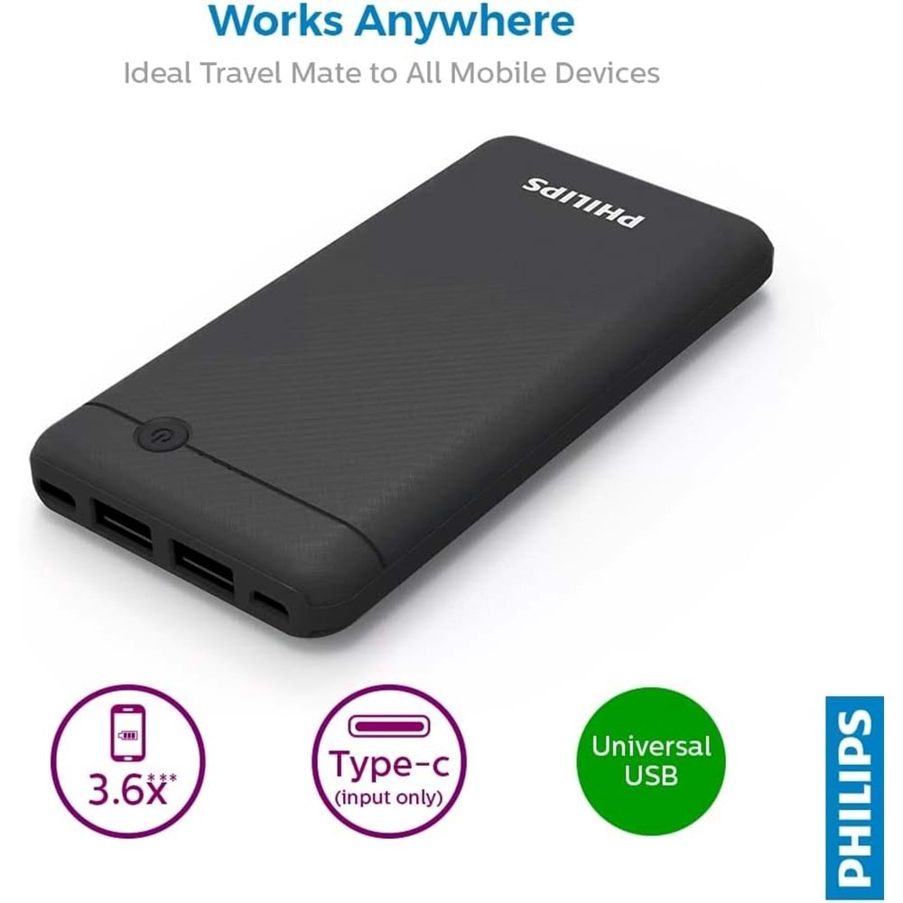 OUTLET Philips 10.000mah Powerbank DLP1710CB - Siyah OUTLET